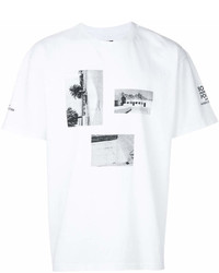 T-shirt à col rond imprimé blanc et noir Edwin
