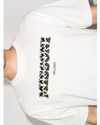 T-shirt à col rond imprimé blanc et noir Missoni