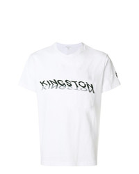 T-shirt à col rond imprimé blanc et noir Engineered Garments