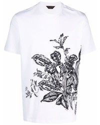 T-shirt à col rond imprimé blanc et noir Ermenegildo Zegna XXX