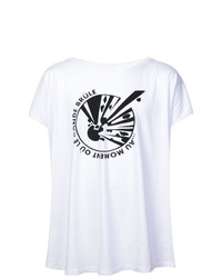 T-shirt à col rond imprimé blanc et noir Faith Connexion
