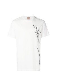 T-shirt à col rond imprimé blanc et noir Federico Curradi