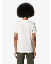 T-shirt à col rond imprimé blanc et noir Fendi