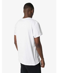 T-shirt à col rond imprimé blanc et noir Balmain