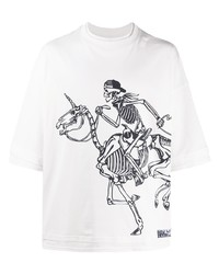 T-shirt à col rond imprimé blanc et noir Formy Studio