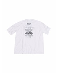 T-shirt à col rond imprimé blanc et noir Balenciaga