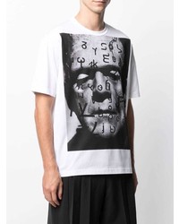 T-shirt à col rond imprimé blanc et noir Junya Watanabe MAN