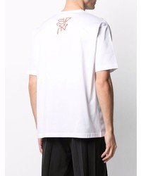 T-shirt à col rond imprimé blanc et noir Junya Watanabe MAN