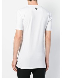 T-shirt à col rond imprimé blanc et noir Philipp Plein