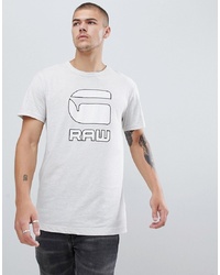 T-shirt à col rond imprimé blanc et noir G Star