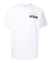 T-shirt à col rond imprimé blanc et noir G-Star RAW