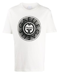 T-shirt à col rond imprimé blanc et noir Gaelle Bonheur