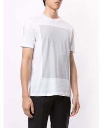 T-shirt à col rond imprimé blanc et noir Emporio Armani