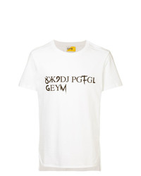 T-shirt à col rond imprimé blanc et noir Geym
