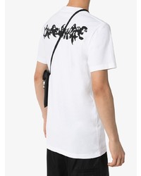 T-shirt à col rond imprimé blanc et noir Off-White