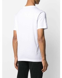 T-shirt à col rond imprimé blanc et noir Versace