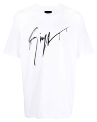 T-shirt à col rond imprimé blanc et noir Giuseppe Zanotti