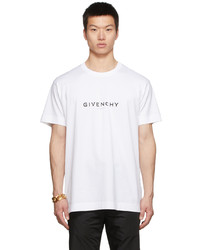 T-shirt à col rond imprimé blanc et noir Givenchy