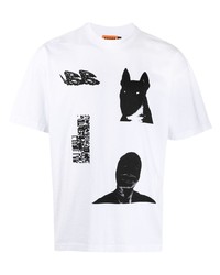 T-shirt à col rond imprimé blanc et noir GOING GHOST IN THE SUBURBS
