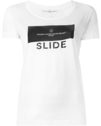 T-shirt à col rond imprimé blanc et noir Golden Goose Deluxe Brand