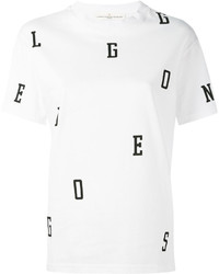 T-shirt à col rond imprimé blanc et noir Golden Goose Deluxe Brand