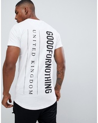 T-shirt à col rond imprimé blanc et noir Good For Nothing