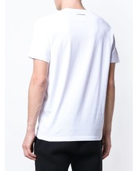 T-shirt à col rond imprimé blanc et noir DSQUARED2