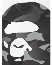 T-shirt à col rond imprimé blanc et noir A Bathing Ape