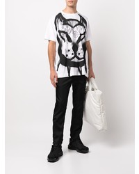 T-shirt à col rond imprimé blanc et noir Givenchy