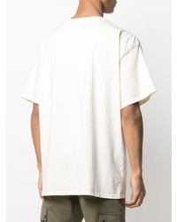 T-shirt à col rond imprimé blanc et noir Rhude