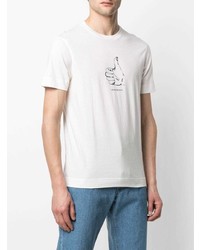 T-shirt à col rond imprimé blanc et noir Emporio Armani