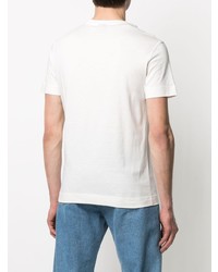 T-shirt à col rond imprimé blanc et noir Emporio Armani