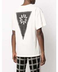 T-shirt à col rond imprimé blanc et noir Rhude