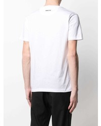 T-shirt à col rond imprimé blanc et noir Les Hommes