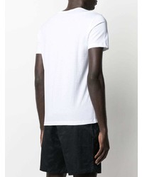 T-shirt à col rond imprimé blanc et noir Emporio Armani