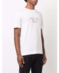 T-shirt à col rond imprimé blanc et noir Emporio Armani