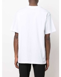 T-shirt à col rond imprimé blanc et noir Giuseppe Zanotti