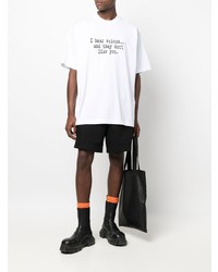 T-shirt à col rond imprimé blanc et noir Vetements