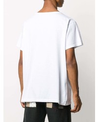 T-shirt à col rond imprimé blanc et noir Greg Lauren