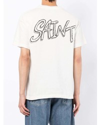 T-shirt à col rond imprimé blanc et noir SAINT MXXXXXX