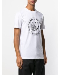 T-shirt à col rond imprimé blanc et noir McQ Alexander McQueen