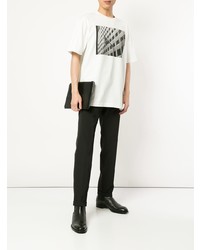 T-shirt à col rond imprimé blanc et noir Calvin Klein 205W39nyc