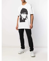 T-shirt à col rond imprimé blanc et noir Calvin Klein 205W39nyc