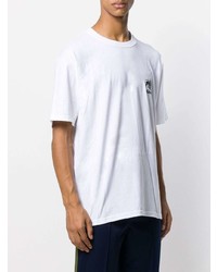 T-shirt à col rond imprimé blanc et noir Stussy