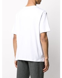 T-shirt à col rond imprimé blanc et noir Emporio Armani