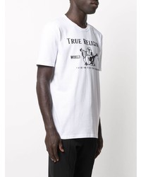 T-shirt à col rond imprimé blanc et noir True Religion