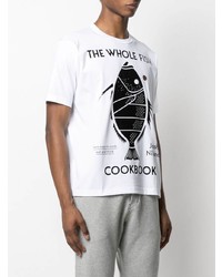 T-shirt à col rond imprimé blanc et noir Junya Watanabe MAN