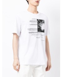 T-shirt à col rond imprimé blanc et noir Armani Exchange