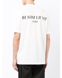 T-shirt à col rond imprimé blanc et noir Ih Nom Uh Nit