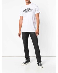 T-shirt à col rond imprimé blanc et noir Vans